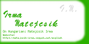 irma matejcsik business card